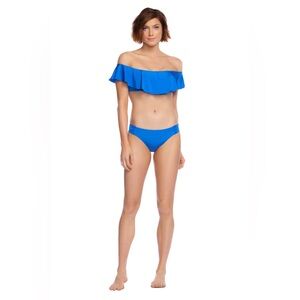 Cobalt Blue Off Shoulder Flounce Bikini Set